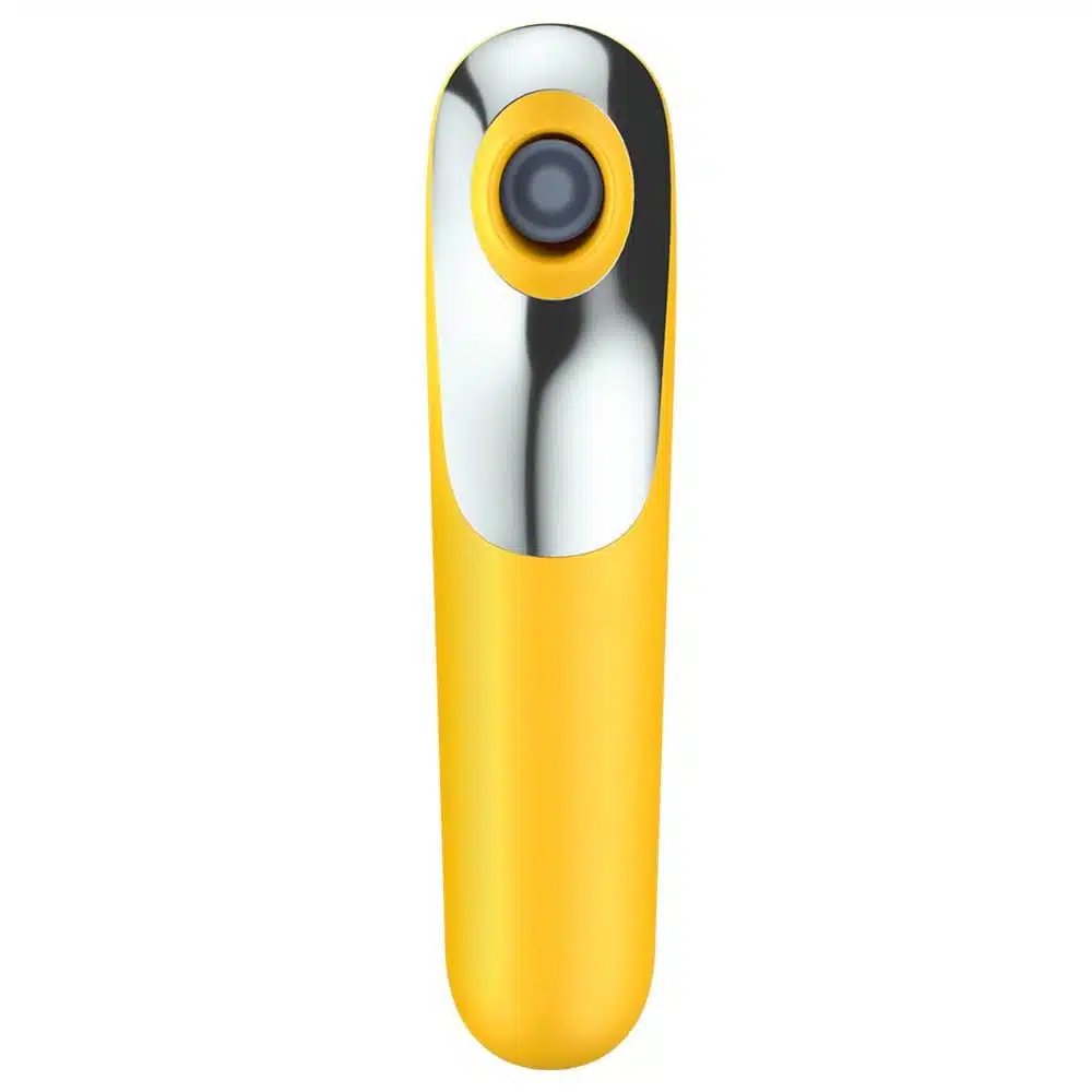 Satisfyer Dual love  Estimulador clitoriano e vibrador em silicone com 11 modos de sucção e vibração | cor: amarelo  Imagem 2