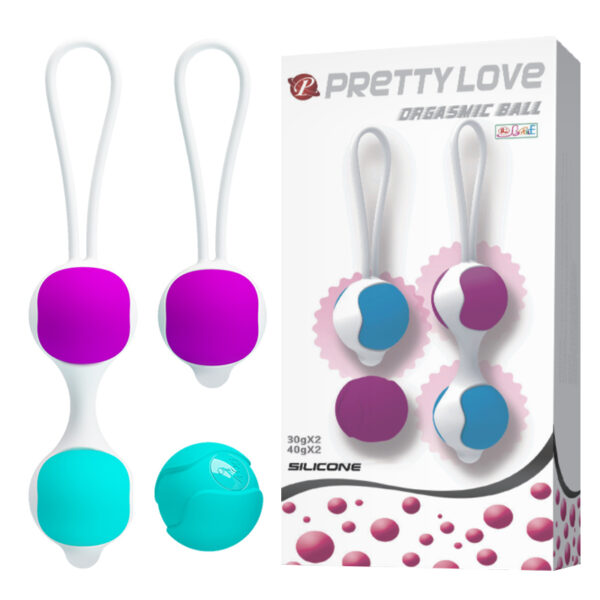 Bolas com peso para pompoar em silicone - Pretty love kegel ball