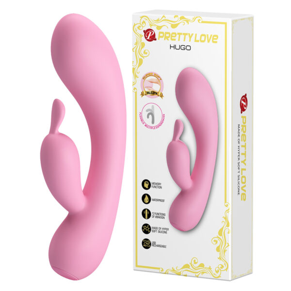 Vibrador recarregável flexível estimulador de ponto g Pretty love Hugo