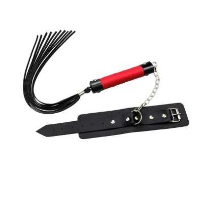 Alternative view of La pimienta sado - kit chicote com 10 tiras e bracelete - 40 cm | cor: vermelho