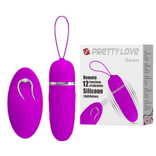 Pretty love Dawn - Vibrador Bullet com 12 modos de vibração, textura de estrias, controle remoto sem fio