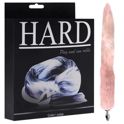 Plug Anal pequeno cromado com Rabo Longo e Degrade Rosa - Hard 11 15186467778 ha117cr 01