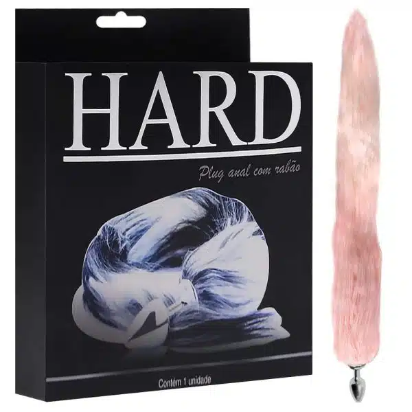 Plug Anal pequeno cromado com Rabo Longo e Degrade Rosa - Hard - Imagem 5