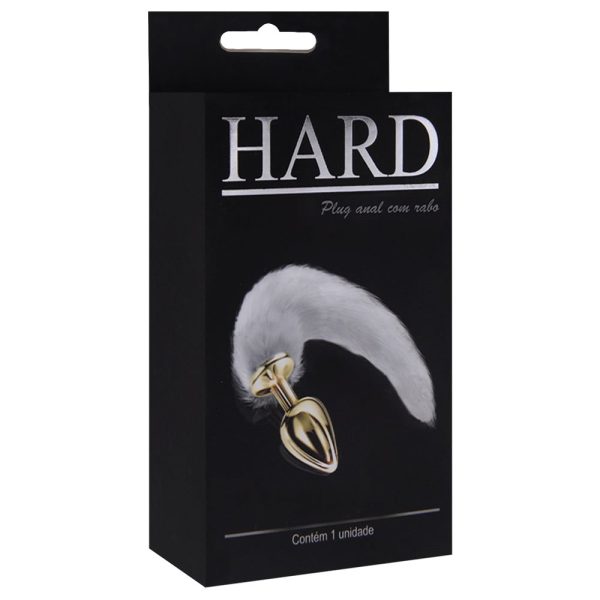 Plug Anal em Metal Cromado com Rabo Longo Branco - Hard - Image 6