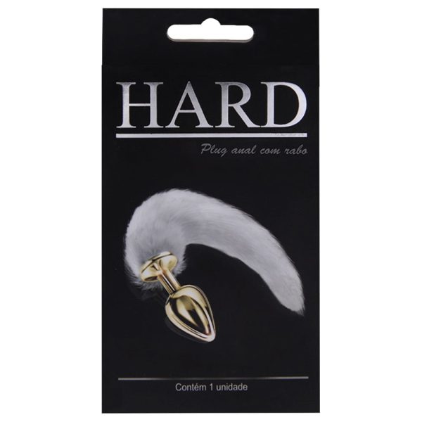 Plug Anal em Metal Cromado com Rabo Longo Branco - Hard - Image 5