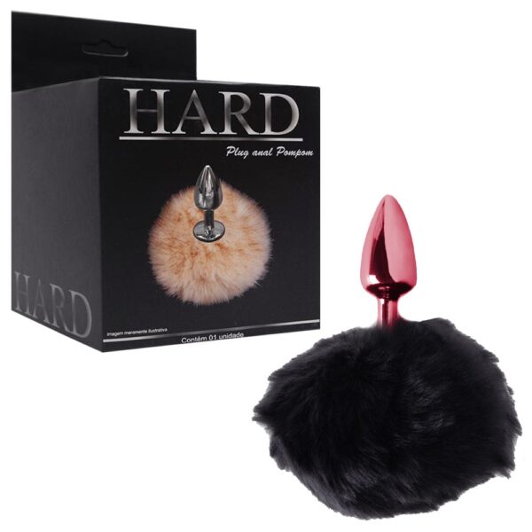 Plug De Metal Vermelho Com Rabo Pompom Escuro – Hard