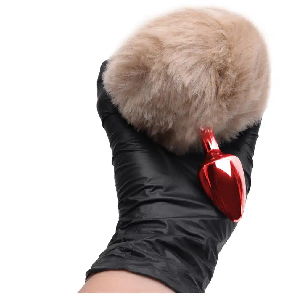 Plug De Metal Vermelho Com Rabo Pompom Claro – Hard  Imagem 5
