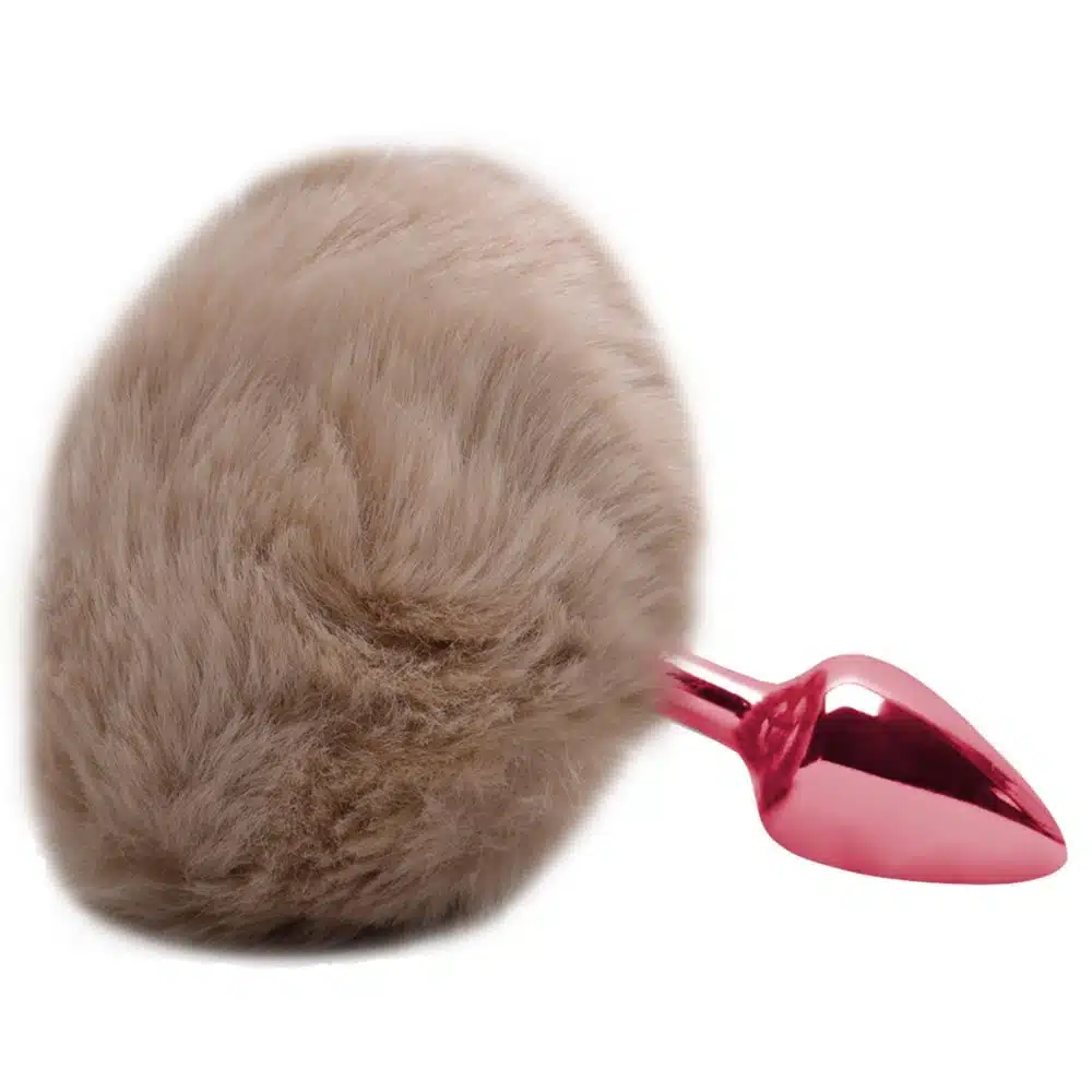 Plug De Metal Vermelho Com Rabo Pompom Claro – Hard  Imagem 3
