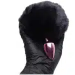 Plug De Metal Rosa Com Rabo Pompom Escuro – Hard - Imagem 5