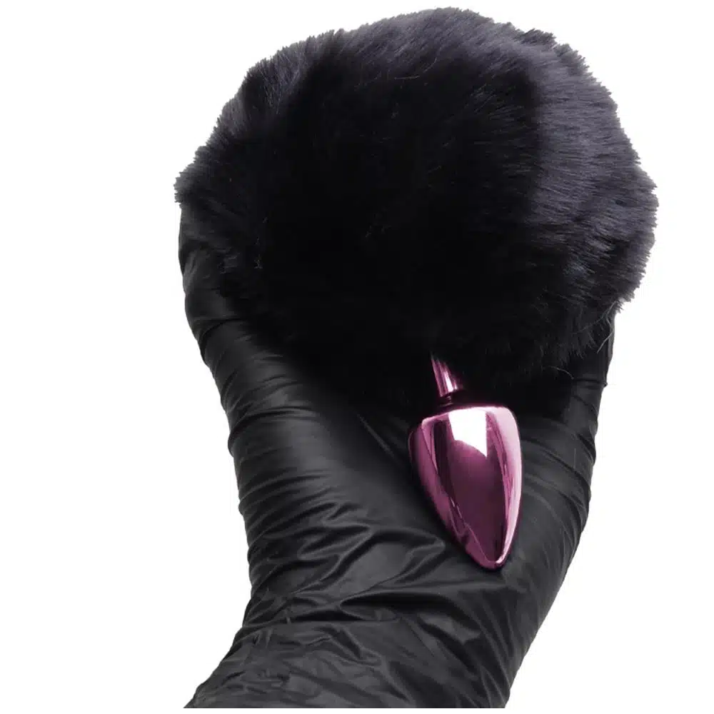Plug De Metal Rosa Com Rabo Pompom Escuro – Hard  Imagem 5
