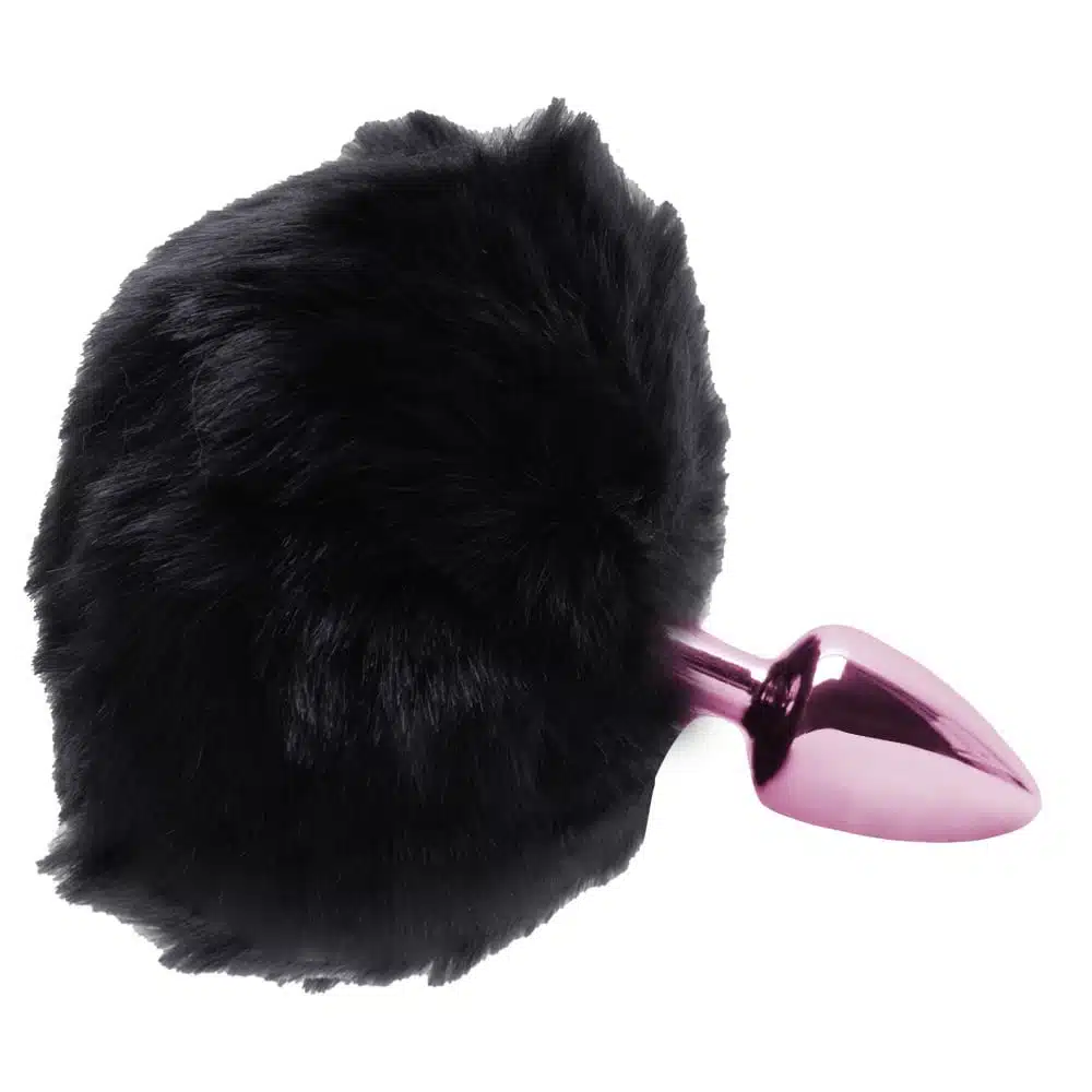 Plug De Metal Rosa Com Rabo Pompom Escuro – Hard  Imagem 3