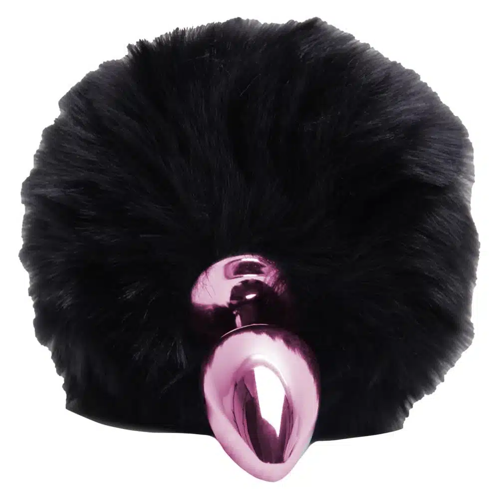 Plug De Metal Rosa Com Rabo Pompom Escuro – Hard  Imagem 2