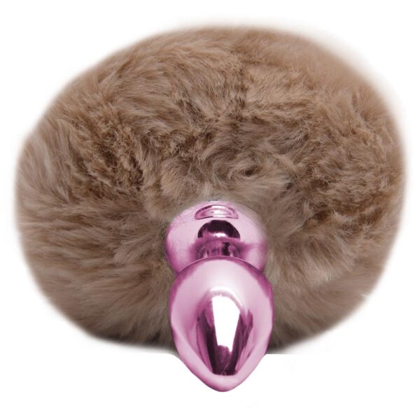 Plug De Metal Rosa Com Rabo Pompom Claro – Hard - Image 2