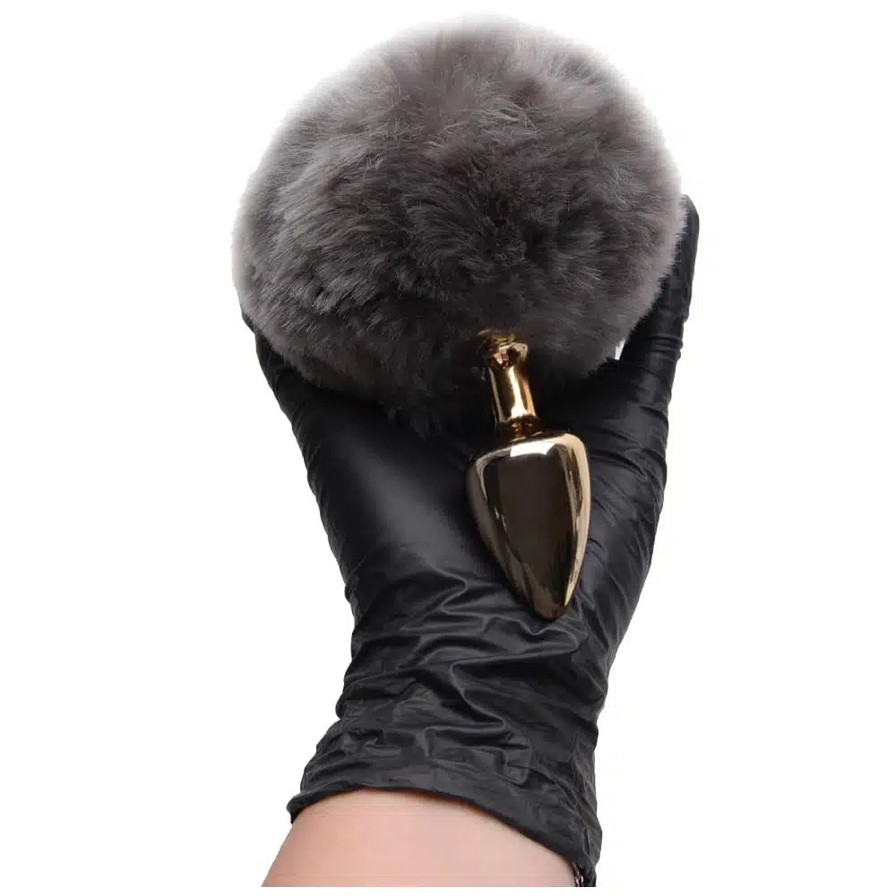 Plug De Metal Dourado Com Rabo Pompom – Hard  Imagem 5