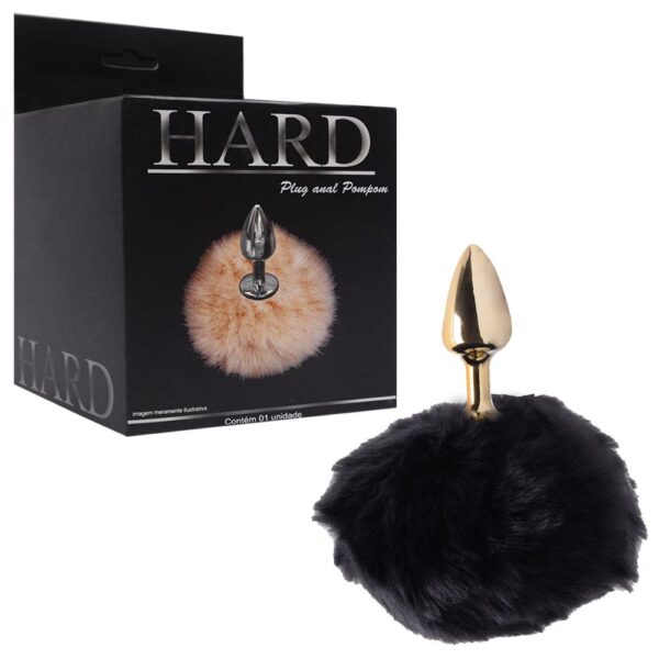 Plug De Metal Dourado Com Rabo Pompom Escuro – Hard