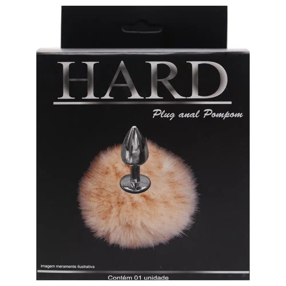 Plug De Metal Azul Com Rabo Pompom Escuro – Hard  Imagem 6