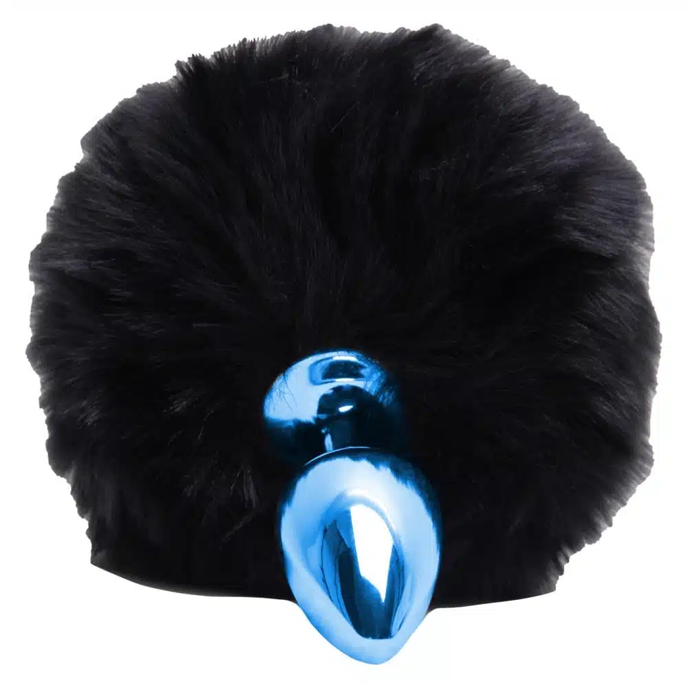 Plug De Metal Azul Com Rabo Pompom Escuro – Hard  Imagem 2