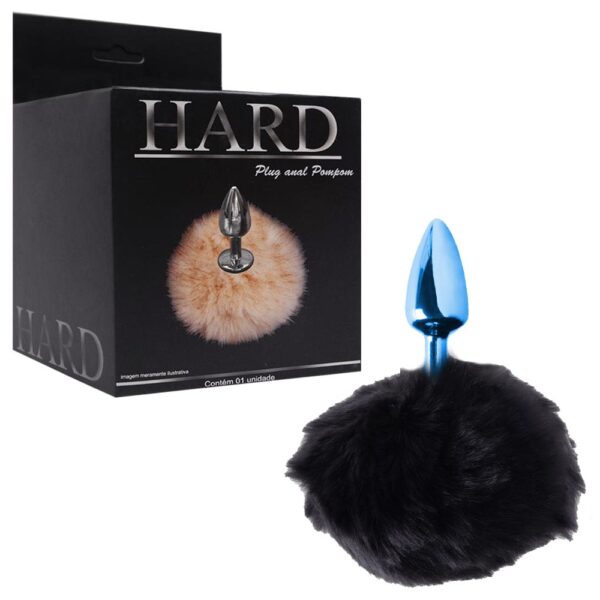 Plug De Metal Azul Com Rabo Pompom Escuro – Hard