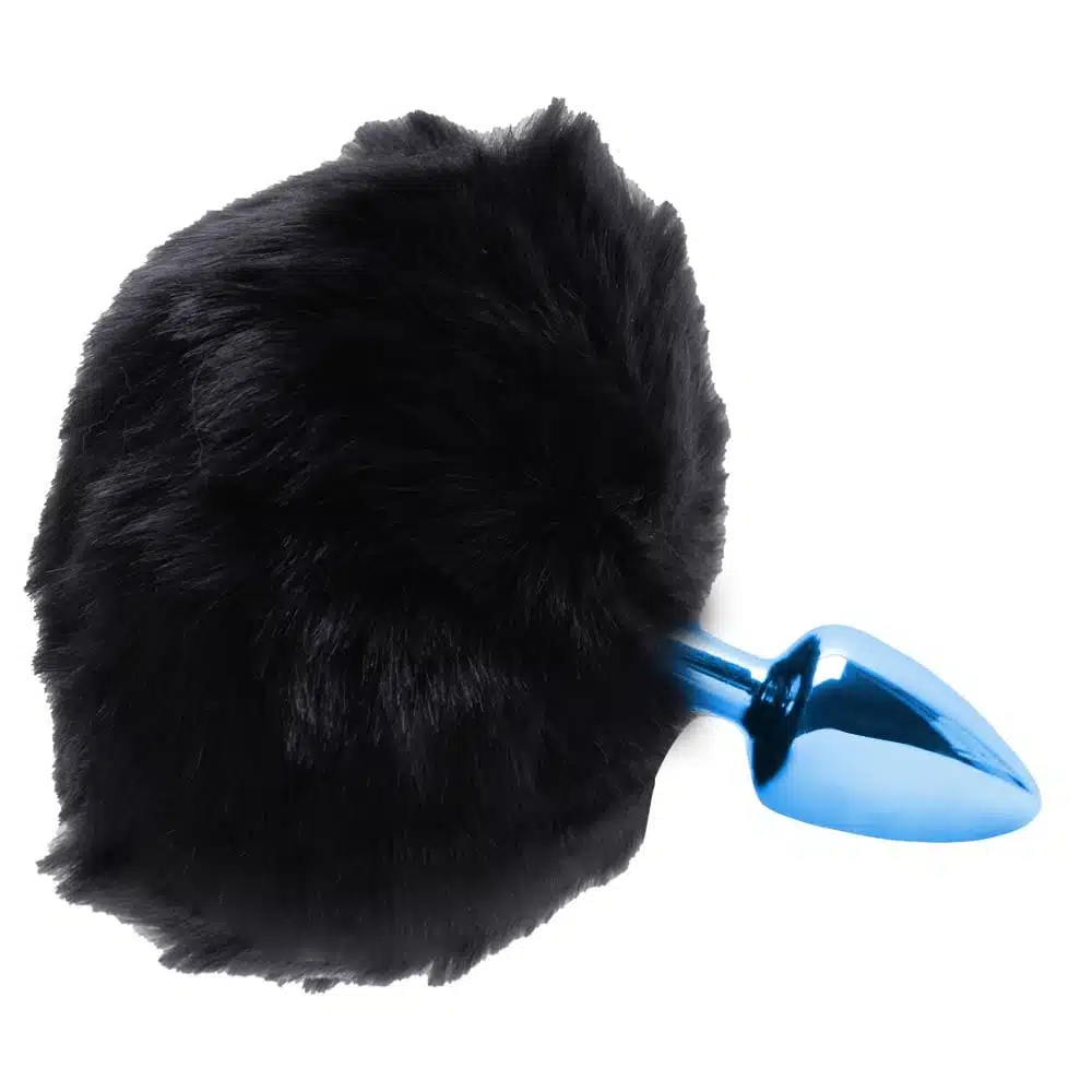 Plug De Metal Azul Com Rabo Pompom Escuro – Hard  Imagem 4