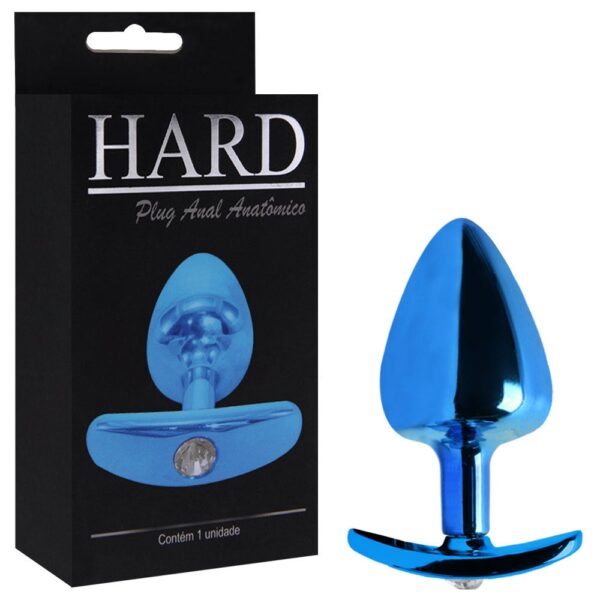 Plug Anal Anatômico M Em Metal Azul – Linha Hard