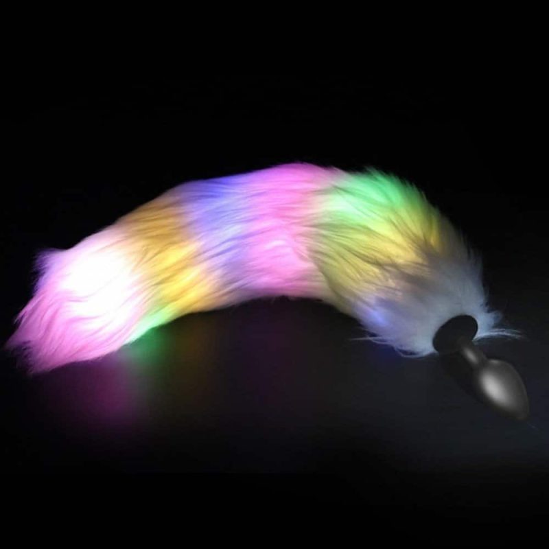 Plug Anal de silicone Luxo com led e calda - Imagem 3