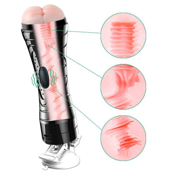 Bussy vibration - Masturbador lanterna em cyberskin com forma de Ânus, vibração multivelocidade e ventosa - 24,8 cm - Image 4