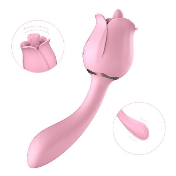 Vibrador de Ponto G e Estimulador com Língua em formato de Rosa PRO 2 - S-Hande - Image 2