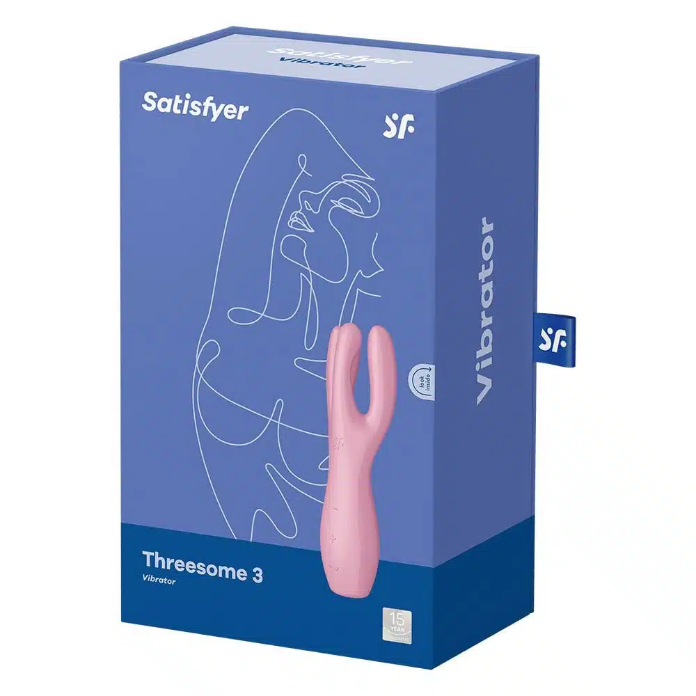 Satisfyer Threesome 3 na cor rosa  Vibrador e estimulador de clitoris  Imagem 8