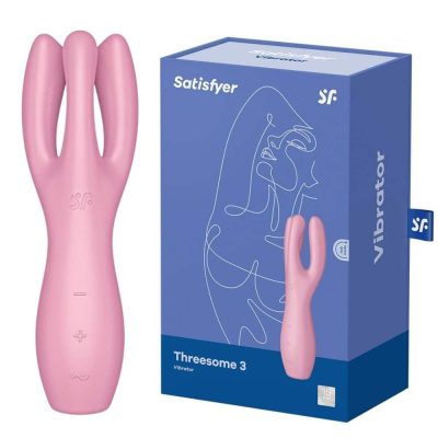 Satisfyer Threesome 3 na cor rosa - Vibrador e estimulador de clitoris