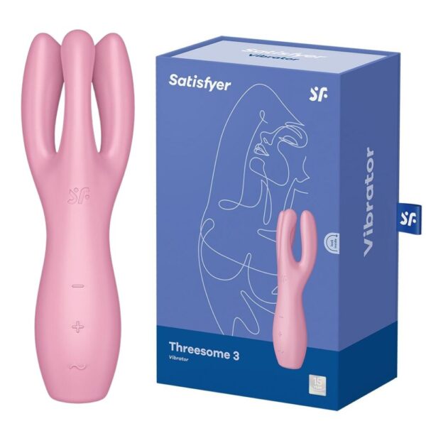 Satisfyer Threesome 3 na cor rosa - Vibrador e estimulador de clitoris