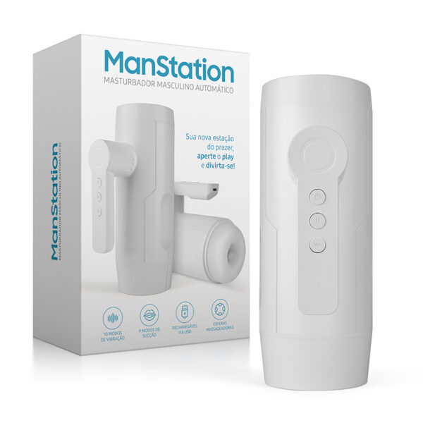 Manstation - Masturbador com esferas massageadoras, 10 modos de vibração, 9 movimentos de vai e vem e carregamento USB - Image 7