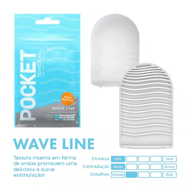 Tenga pocket wave line  Masturbador masculino descartável com textura em relevo  Imagem 2