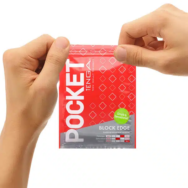 Masturbador masculino descartável com textura em relevo - Tenga pocket block Edge - Image 4