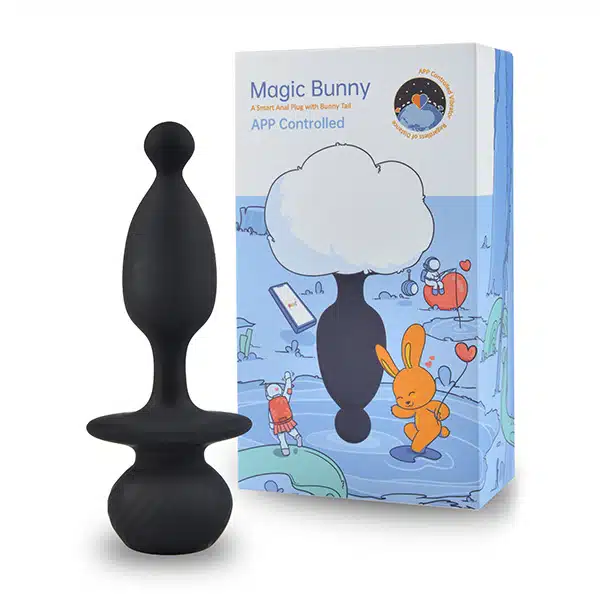 Plug anal cônico recarregável com cauda de coelho, 7 modos de vibração e controle por aplicativo - Magic bunny - Imagem 7