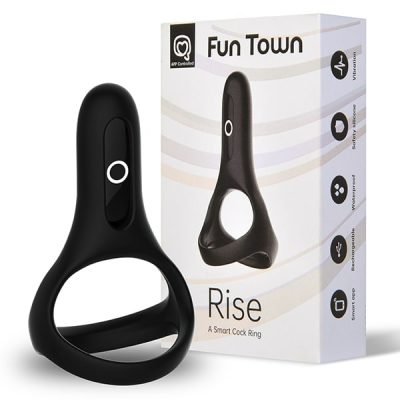 Anel peniano duplo recarregável em silicone com 7 modos de vibração com controle via aplicativo - Magic motion rise