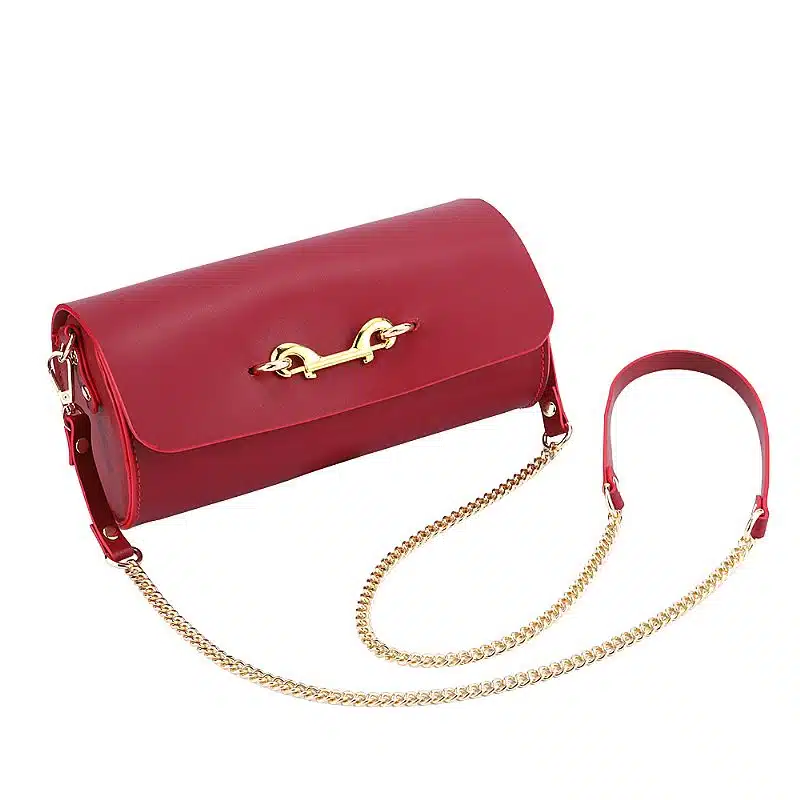 kit Thierry Bolsa de Bondage com algemas e coleira com corrente na cor vinho  Imagem 7