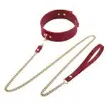 kit Thierry Bolsa de Bondage com algemas e coleira com corrente na cor vinho - Imagem 3