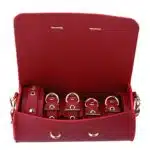 kit Thierry Bolsa de Bondage com algemas e coleira com corrente na cor vinho - Imagem 12