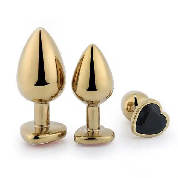 Plug Anal de Coração em Aço Dourado - Tamanho M - Imagem 7