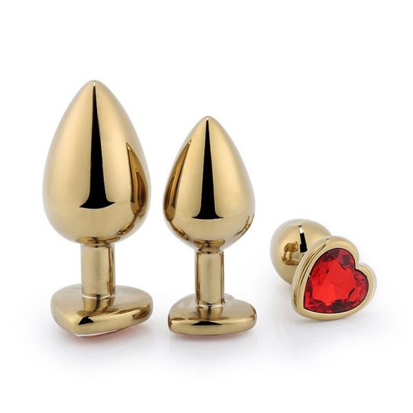 Plug Anal de Coração em Aço Dourado - Tamanho G - Image 8