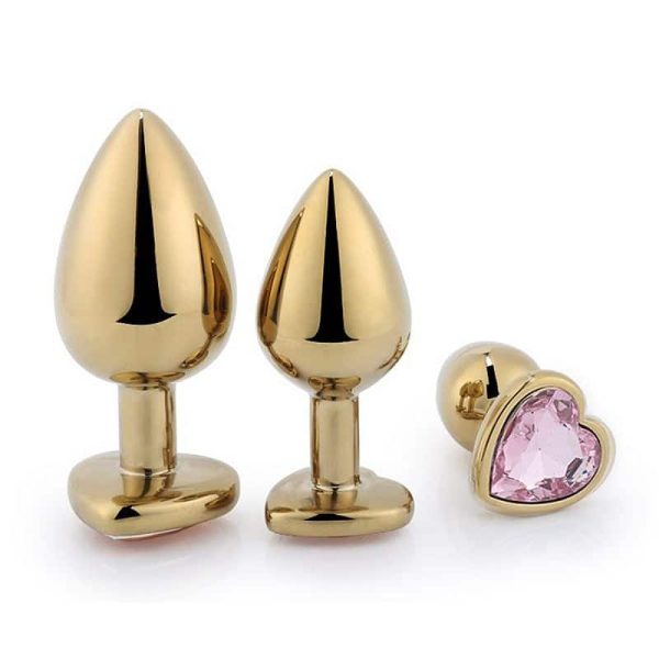 Plug Anal de Coração em Aço Dourado - Tamanho G - Image 9