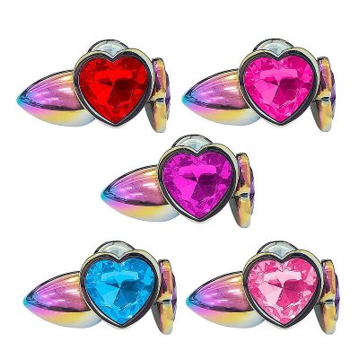 Alternative view of Plug Anal de Coração em Aço Colorido - Tamanho Pequeno