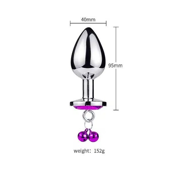 Plug anal de Aço Com Sino e Corrente - Tamanho Médio - Imagem 5