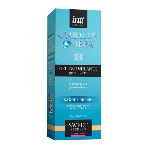 Gel excitante unissex beijável com sabor de chiclete, efeito de vibração e esfria - intt Babalub Vibra 15g - Image 2