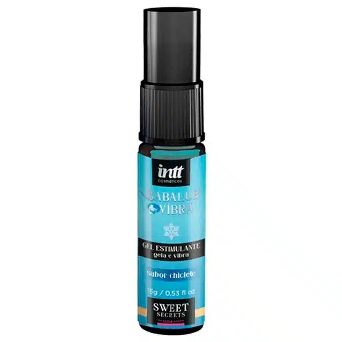 Gel excitante unissex beijável com sabor de chiclete, efeito de vibração e esfria - intt Babalub Vibra 15g - Imagem 3