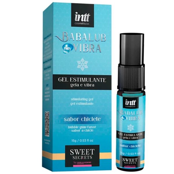 Gel excitante unissex beijável com sabor de chiclete, efeito de vibração e esfria - intt Babalub Vibra 15g