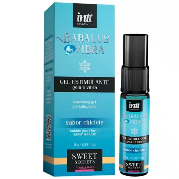 Gel excitante unissex beijável com sabor de chiclete, efeito de vibração e esfria - intt Babalub Vibra 15g