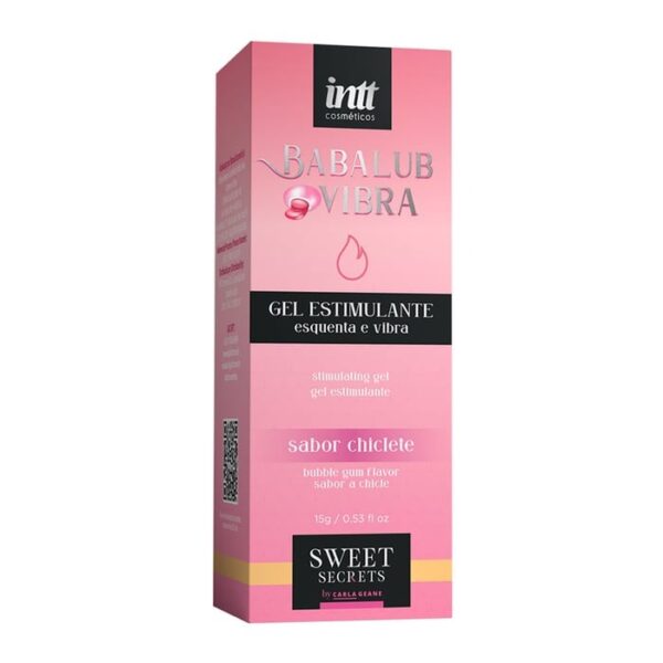 Gel excitante unissex beijável com sabor de chiclete, efeito de vibração e esquenta - Intt Babalub vibra 15g - Image 3