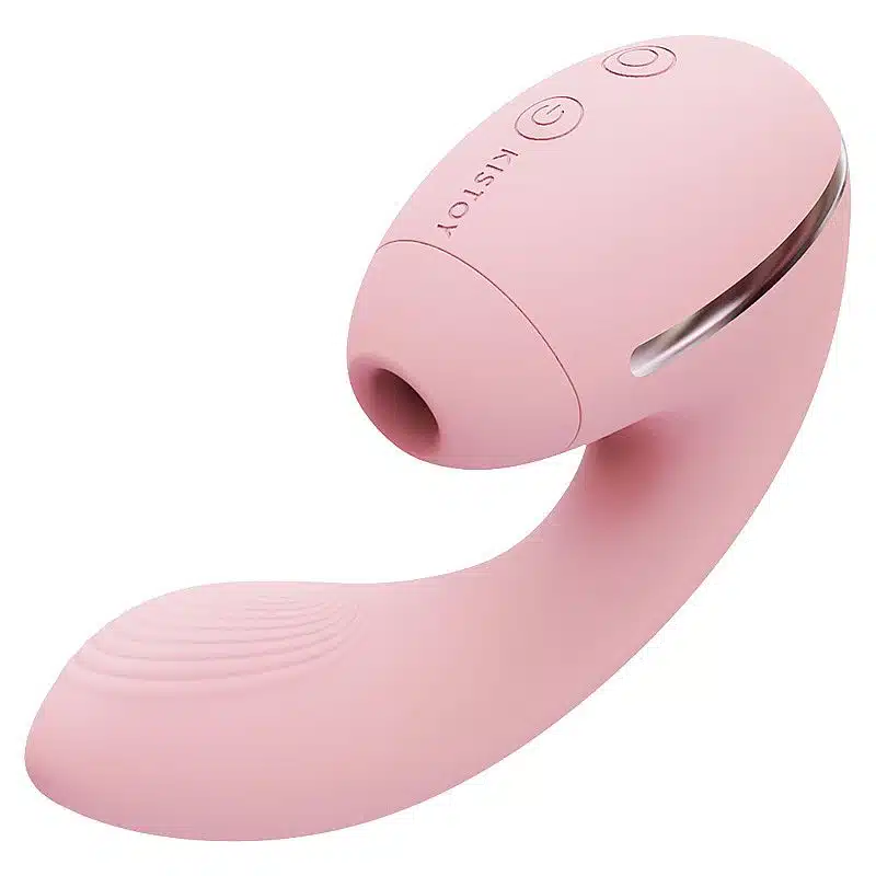 Kistoy tina mini  Vibrador estimulador de ponto g e clítoris com 10 modos de vibração e tecnologia de sucção  Rosa  Imagem 2