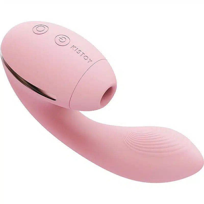 Kistoy tina mini  Vibrador estimulador de ponto g e clítoris com 10 modos de vibração e tecnologia de sucção  Rosa  Imagem 3